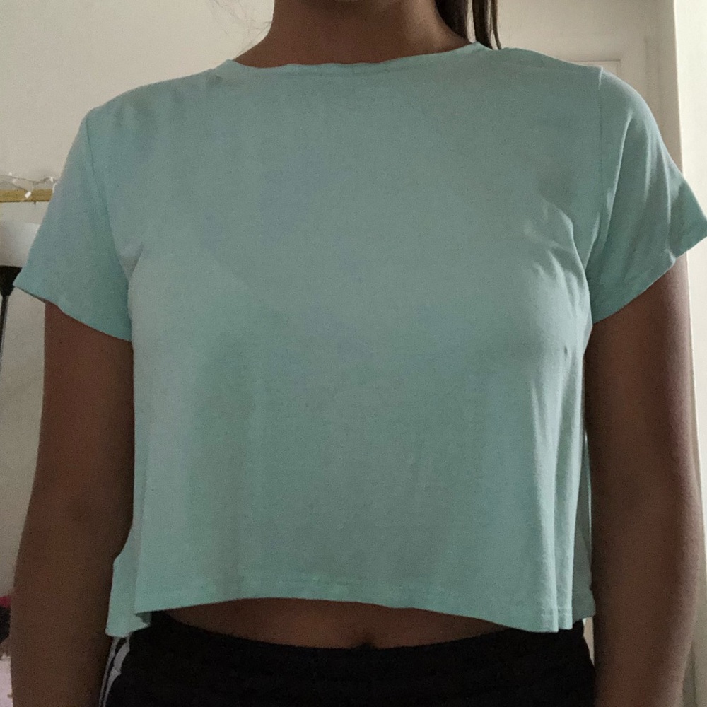 Mint green crop top